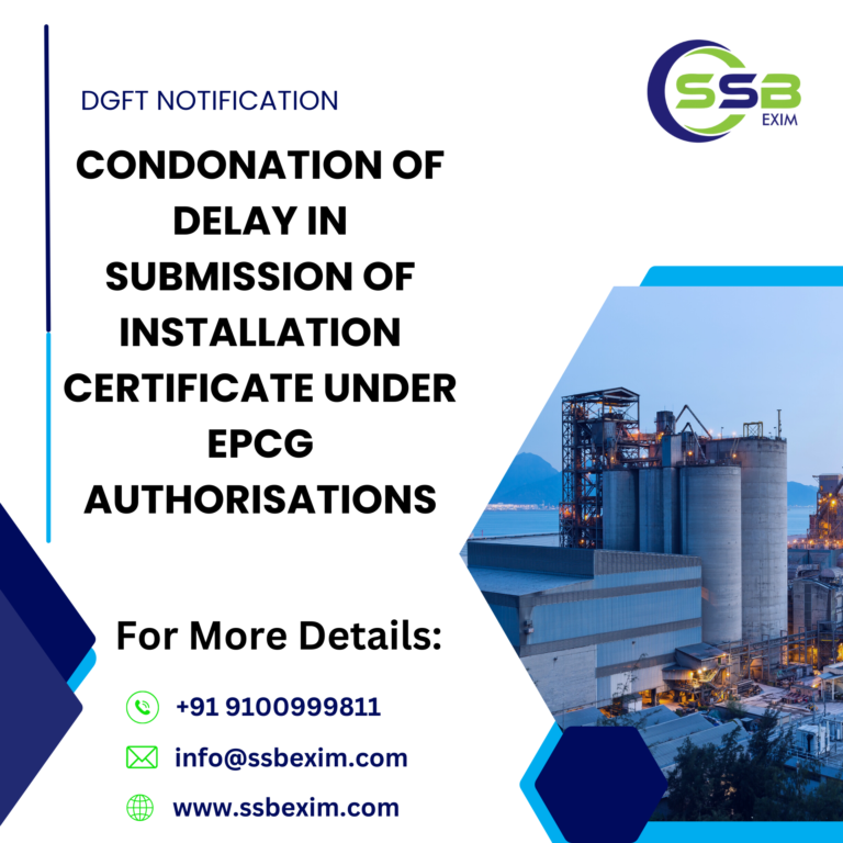 Condonation of Delay in submission of Installation certificate